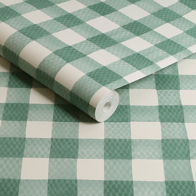 Vassaux peint bleu vichy, Vert
