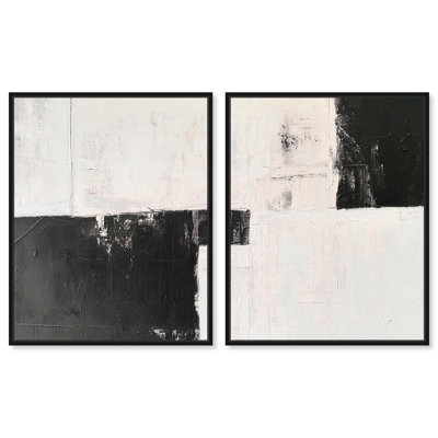 Shattered Symmetry II Canvas Set of 2 Geometric Abstract Art by Art Remedy
