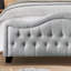 Tête de lit tapissier capitonnée à hauteur réglable avec pied de lit-907452241-907452243