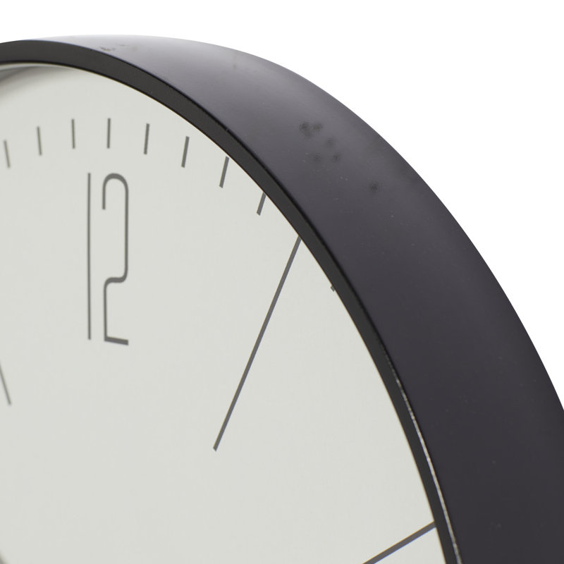 Horloge murale en verre 19,63 "Amburgey, Noir