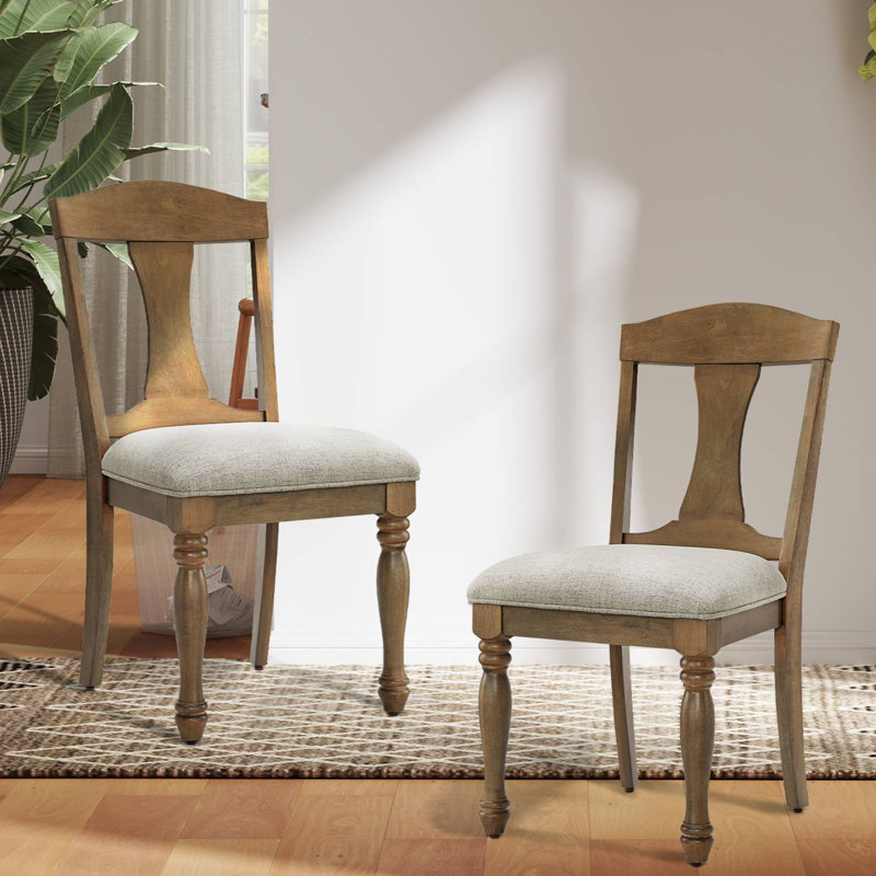 Solid Wood Side Chair (Set Of 2), Oak Wood