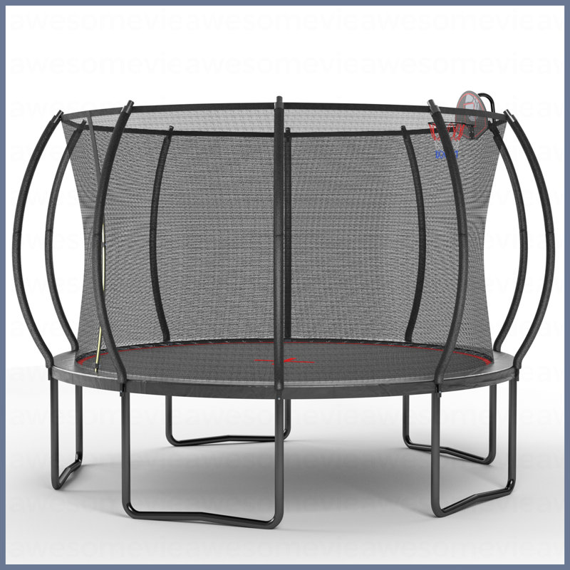 Citrouille trampoline 12 pi - noir rouge