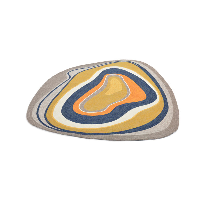 Geometric Area Rug, Oval 4'7" x 6'7"
