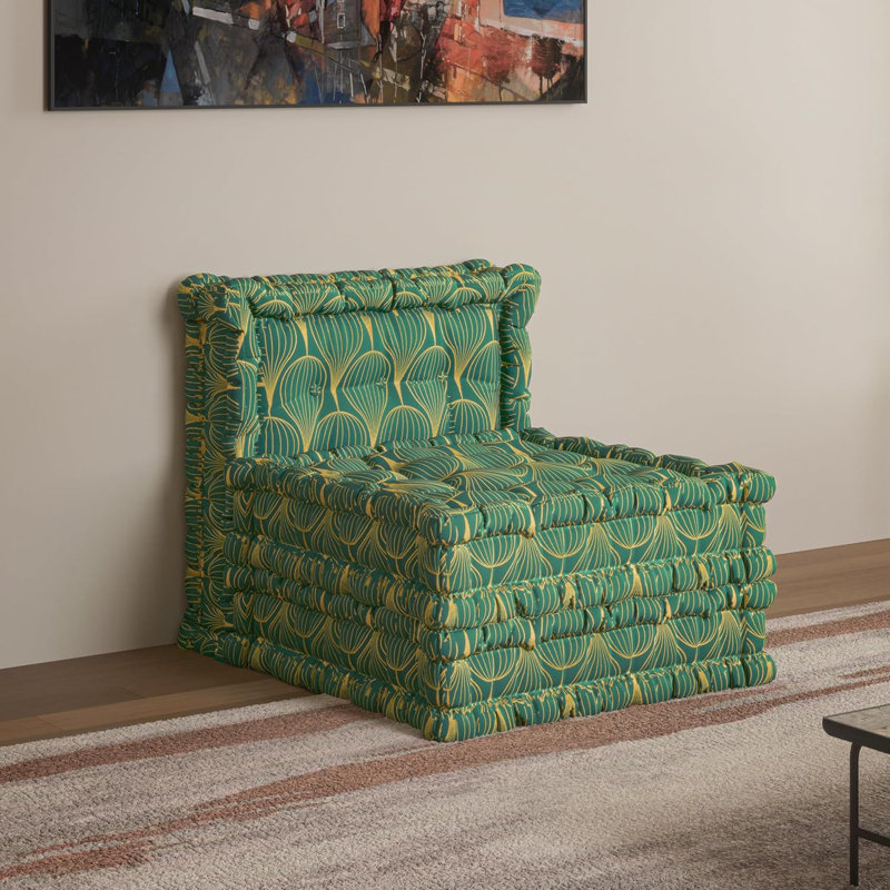 Velvet Accent Chair, Green/Red