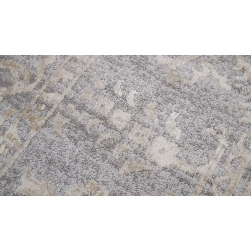 Tapis gris clair Charo Southwestern, Rectangle 3'3" x 5'