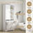 Fleurine 68'' H Bathroom Cabinet with Tilt-Out Laundry Hamper,Modern Linen Cabinet with Adjustable Shelf,Freestanding Style-153207648