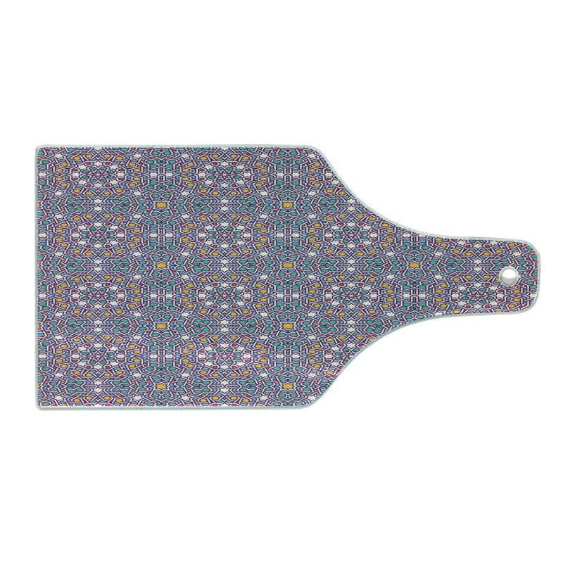 Ambesonne Moroccan Tempered Glass Cutting Board Star Pattern Multicolor