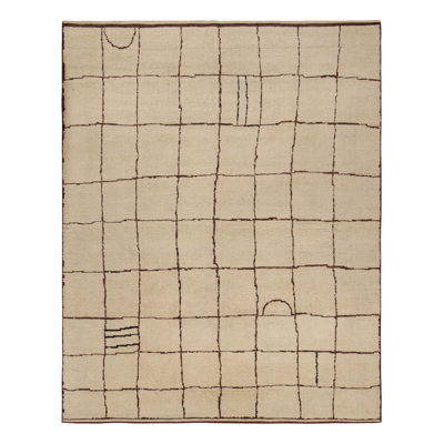 Moroccan Hand Knotted Wool Area Rug