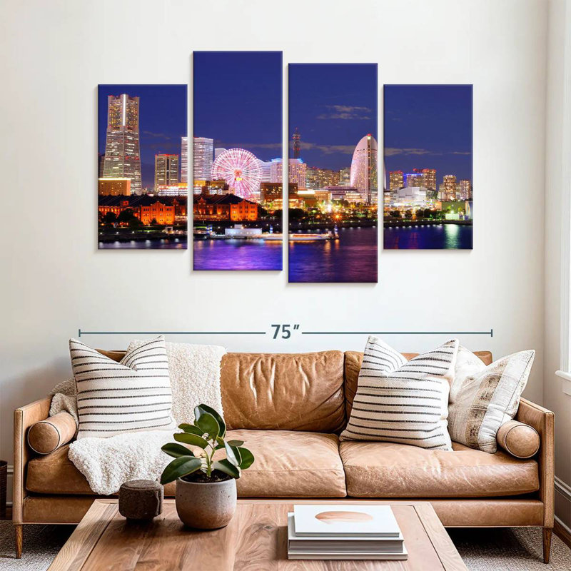 Lumières de la ville de Nicci Yokohama, H 42 po x l 68 po