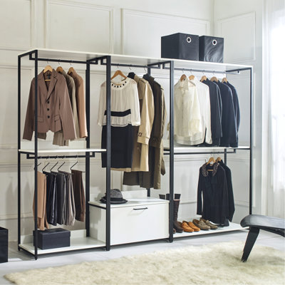 Walk In Closet With Metal Frame - Extra Deep Storage, , E0 Graded Board, To Heat, Water, Stains & Scratches Compartments, Heat Materials, Modular Construction