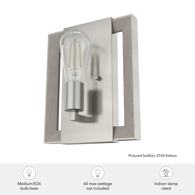 Aluminum Armed Sconce, Brushed Nickel