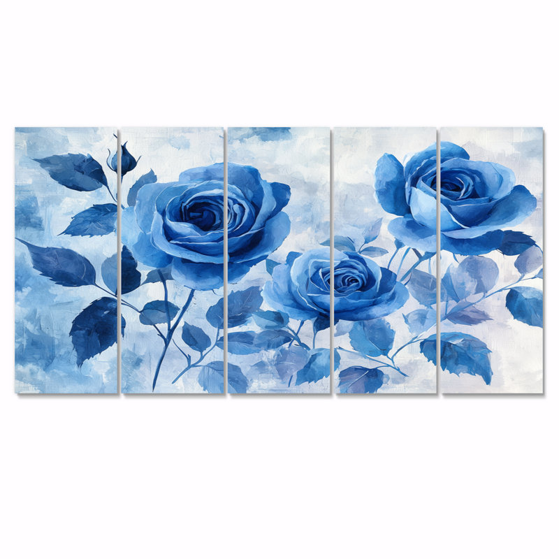 Atlanta - roses, art mural - art mural moderne, H 28 po x l 60 po, 5
