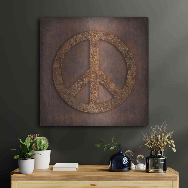 Latitude Run® «Rusted Peace» par Andrea Haase, mur en métal, H 24 po x l 24 po