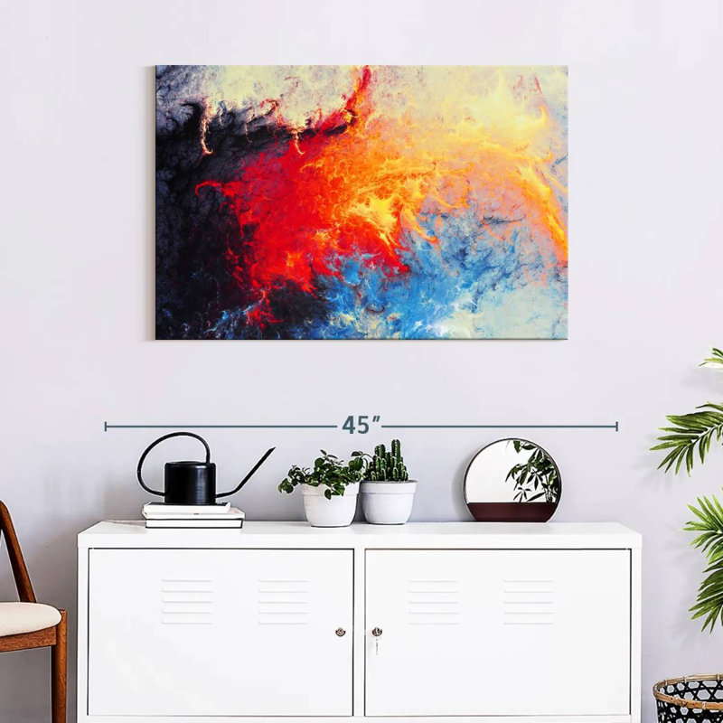 Avery Ice Flame Abstract, 24" H x 36" W