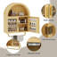 Armoire murale de salle de bain arquée avec portes en verre, armoire à pharmacie murale 26 "avec tablette réglable, armoire de rangement au-dessus de la toilette pour salle de bain, salle de lavage, cuisine, naturel