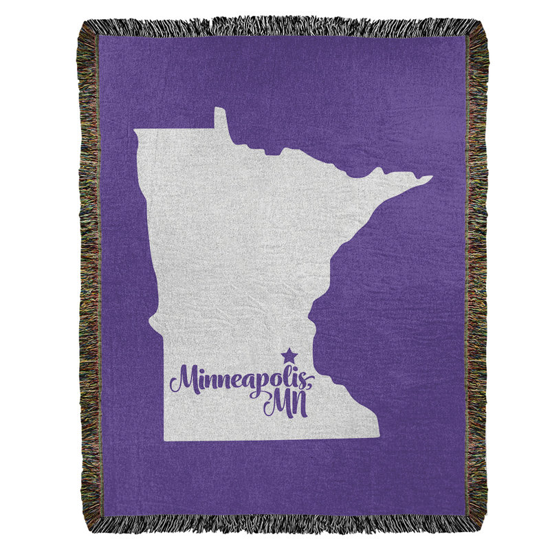 Jeté en coton tissé minneapolis minnesota, l 37 po x L 52 po, Mauve