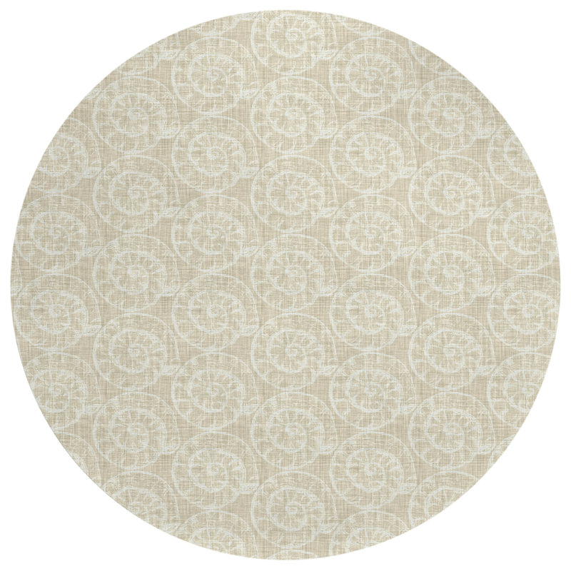 Washable Geometric Indoor / Outdoor Rug, Round 8'