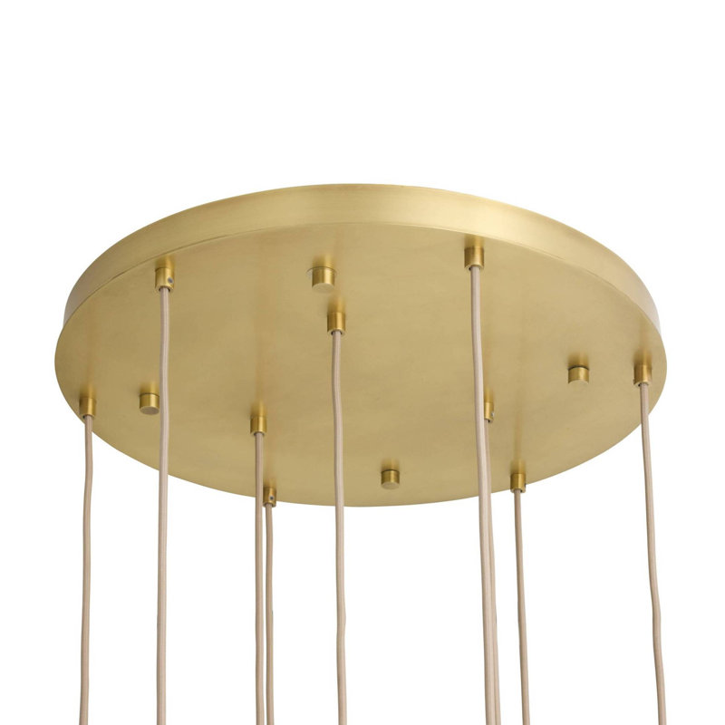 Javier Multi-Port Chandelier, Champagne, Antique Brass, 5 Lights