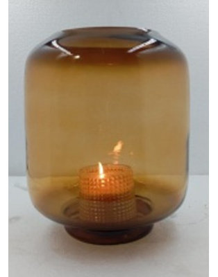 Glass Hurricane Lamp Decorative Object