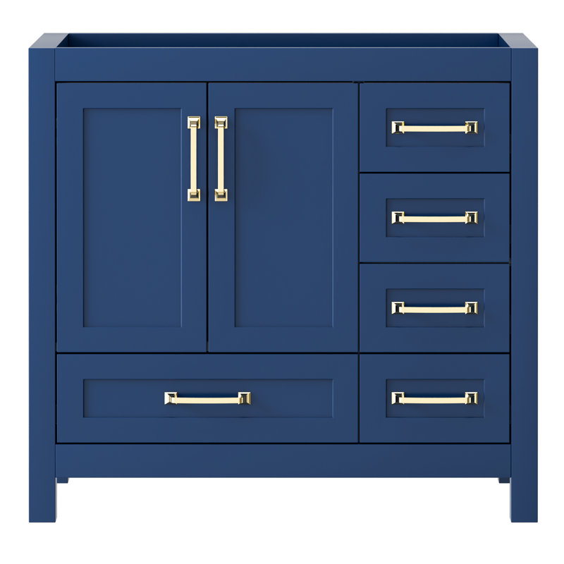 Base de meuble-lavabo simple 36 po seulement sans comptoir d'évier, Bleu