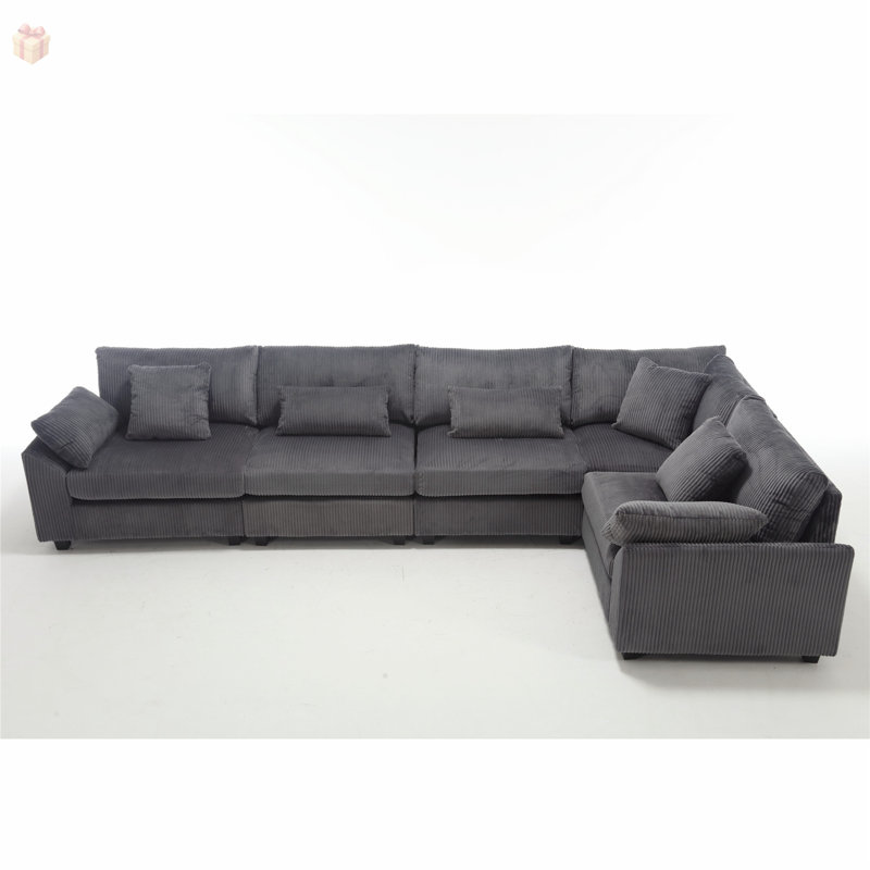 Canapé modulaire surdimensionné en velours côtelé avec mousse haute densité et aménagement personnalisable pour un confort et un style ultimes