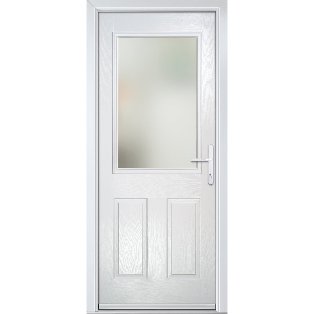 Crystal GRP Front door Back Door White 920mm x 2090mm Open in Left hand Stipolytte Glass
