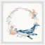 Flower Crown Whale by Marmont Hill - Single Picture Frame Painting-2089329470