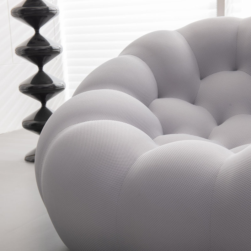 Fauteuil d'appoint rembourré l 46,9 po Harbir, Tissu gris