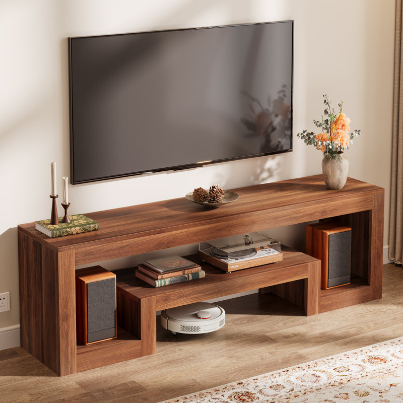 Meuble télé 63 po pour téléviseur de 75 po ou moins, Noyer