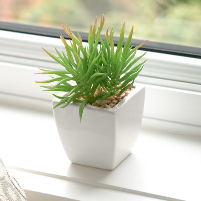 Mini Faux Spike Succulent in Ceramic Pot