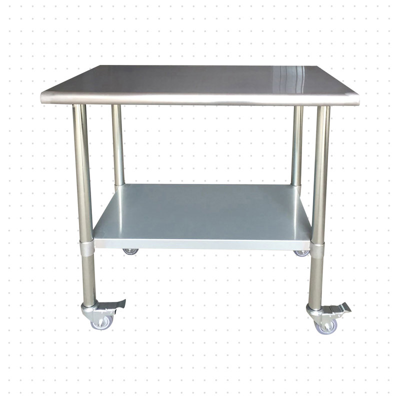 Établi à plateau en acier inoxydable Verndale, H 35 po x l 60 po x P 24 po