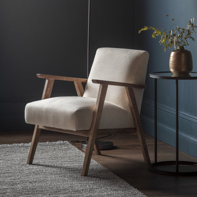 Nayla Upholstered Solid Wood Armchair
