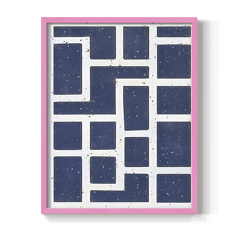 Impression abstraite encadrée CIX - prête à être suspendue - fabriquée aux États-Unis, Rose, H 10 po x l 8 po