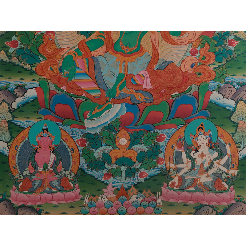 Déesse Tara verte - divinité bouddhiste tibétaine (Thangka sans brocart)