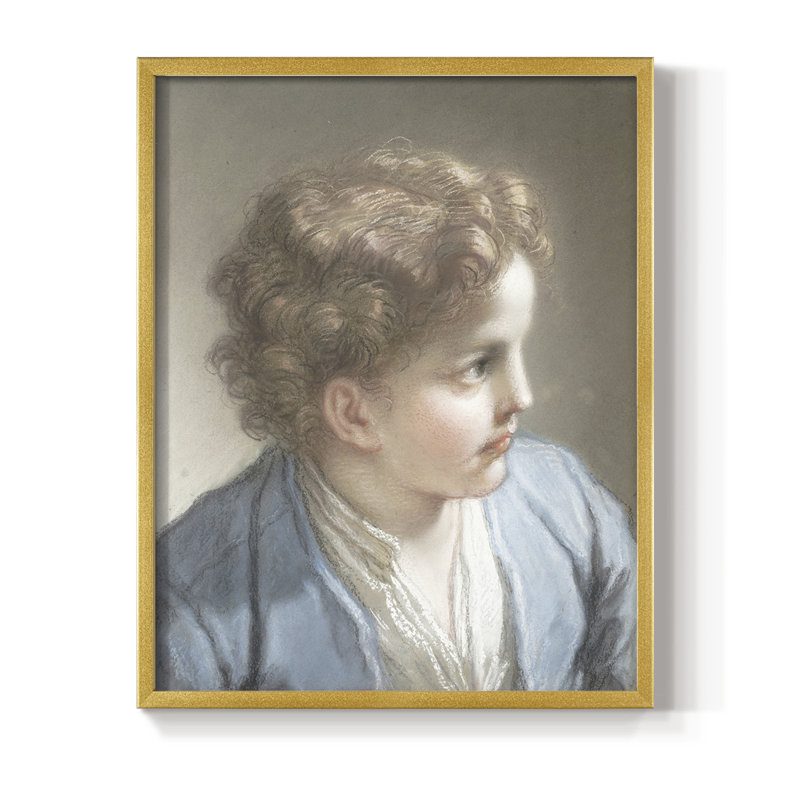Vintage Portrait Print CXXIII Framed Print - Solid Wood, H 11 po x l 9 po, Or
