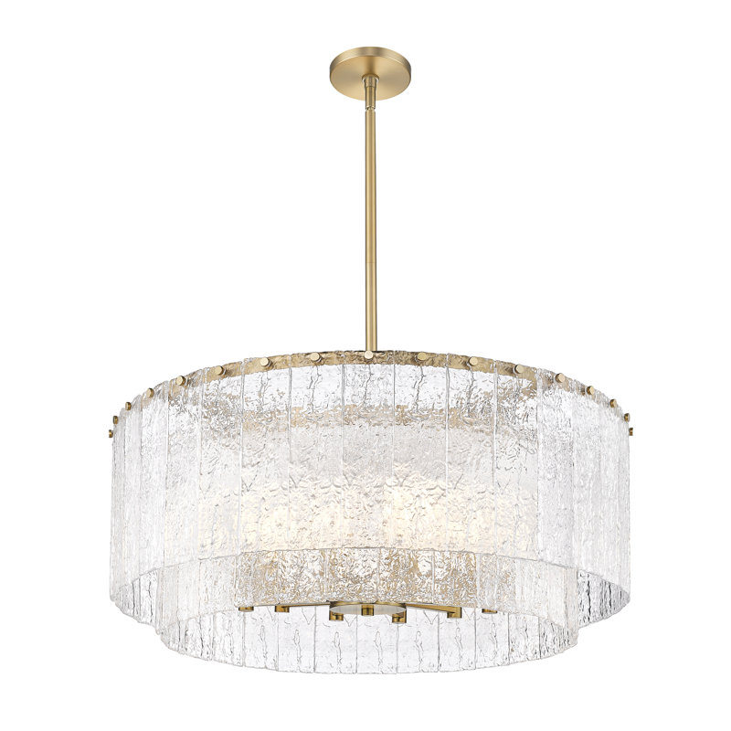 Luminaire suspendu 12 lumières Bukov, Or brossé