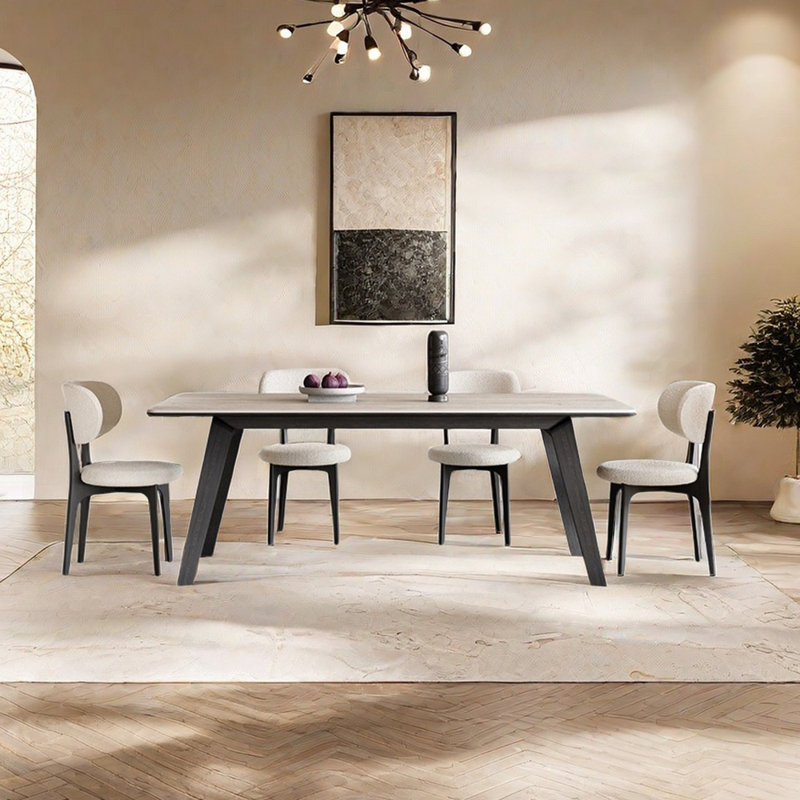 Ensembles de table de salle à manger de style français, rétro, moderne et simple, H 29,53 po x L 55,12 po x l 31,5 po