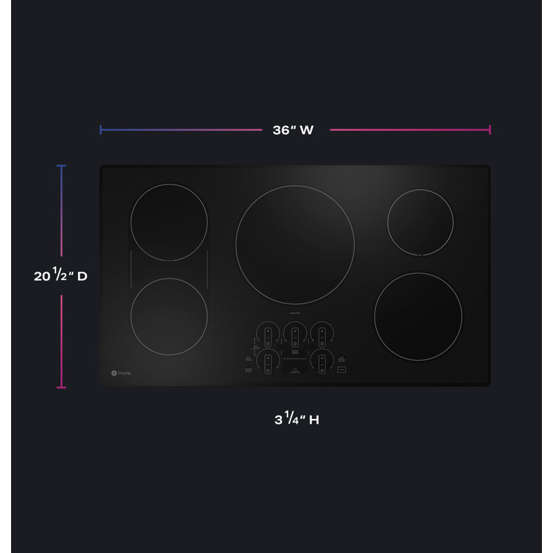 36" Induction Cooktop with 5 Elements, Black