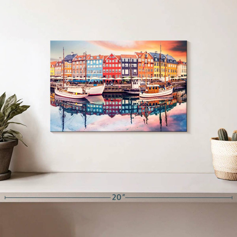 Ravi, quartier coloré de Nyhavn, H 8 po x l 12 po