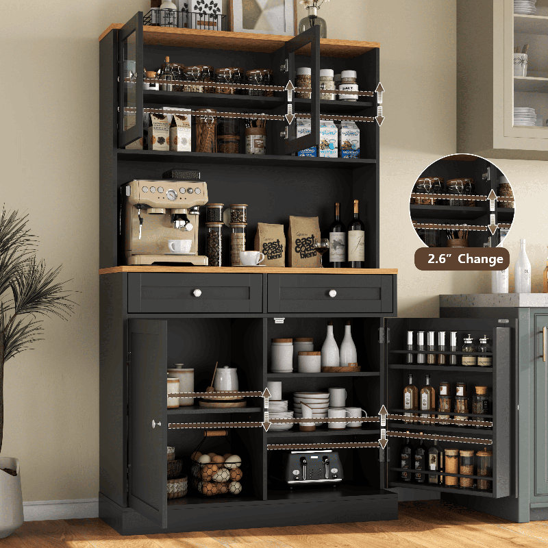 Armoire de rangement haute grande hauteur avec 2 tiroirs, grande capacité