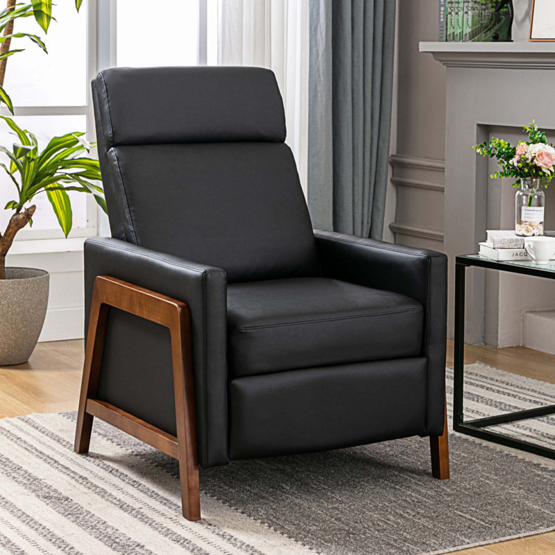 Fauteuil inclinable Latyra, Similicuir noir