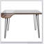 Bureau Avery de style Mid-Century moderne en bois cintré élégant et en verre trempé transparent, idéal pour le bureau à domicile et les petits espaces