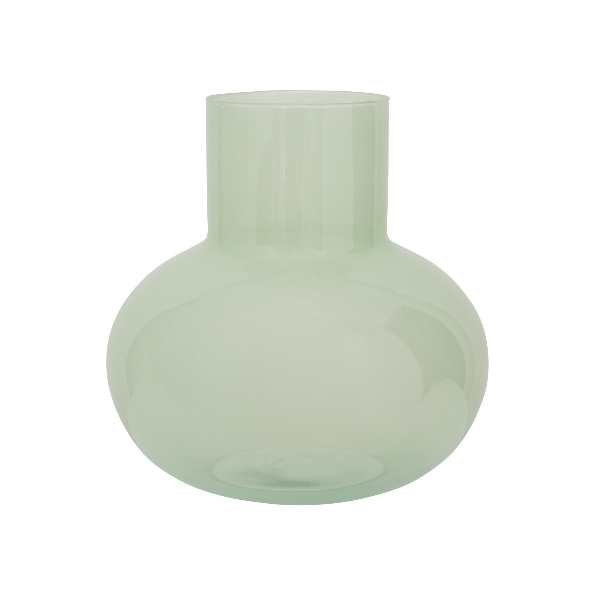 Travon Glass Table Vase, 11.18" H x 11.02" W x 11.02" D, Light Green