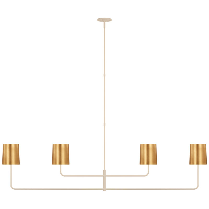 Go Lightly 4 - Light Chandelier, China White, Gold