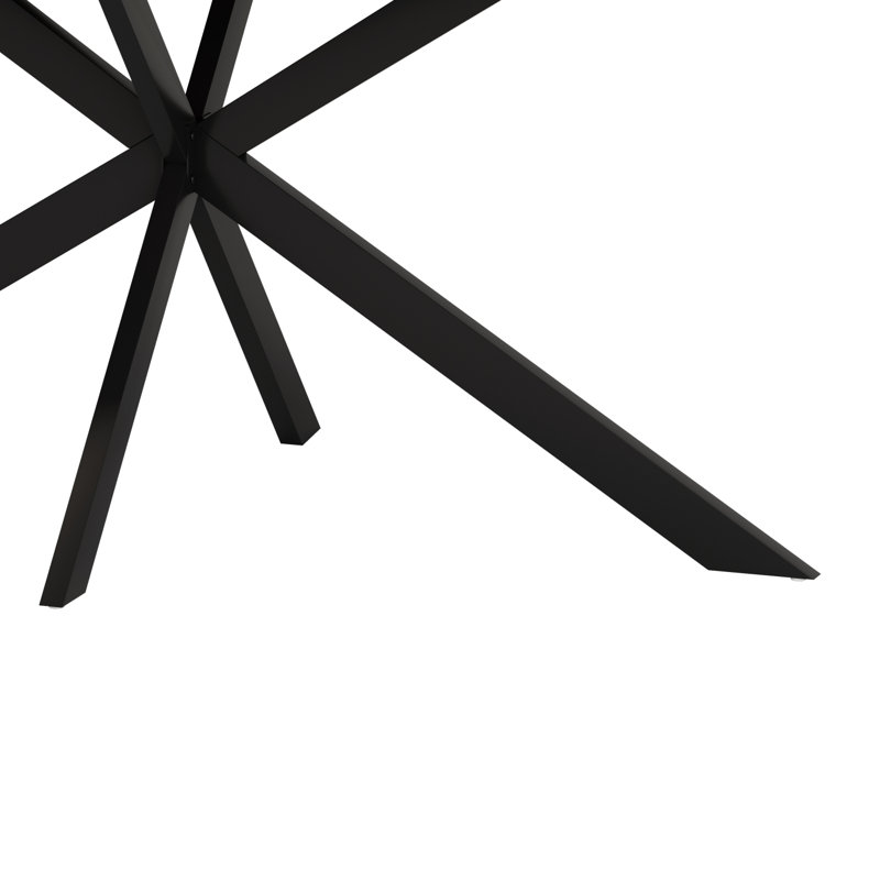 55.11'' -70.86"Retro Rectangular Stretch Dining Table, Gray/Black