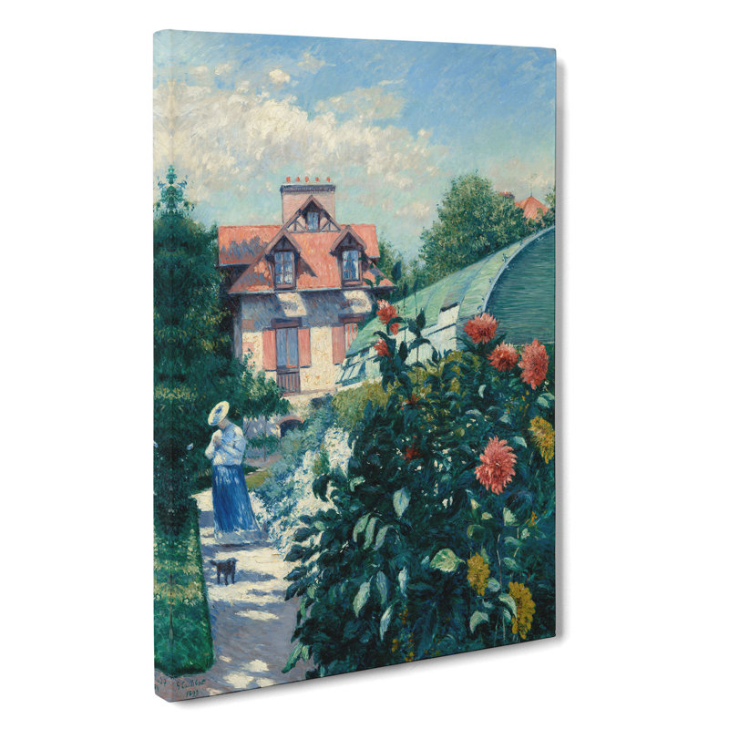 Dahlias Garden by Gustave Caillebotte - Wrapped Canvas Painting, 50cm H x 35cm W x 3cm D