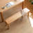 Natural Oak Wood Dining Bench with Metal Frame for Living Room and Kitchen Use