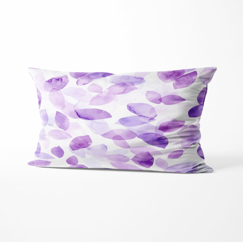 Coussin Boho - Coussin abstrait imprimé lavande, H 12 po x l 20 po