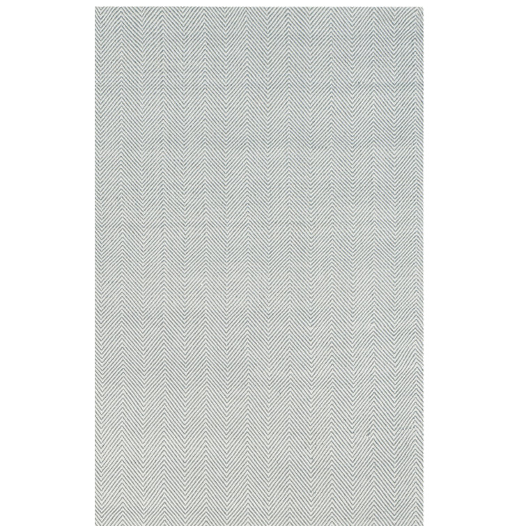 Laureldale Hand Loomed Wool Viscose Chevron Rug in Light Blue