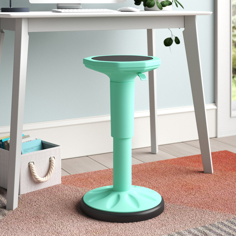 Daniels Adjustable Height Ergonomic Active Stool with, Teal